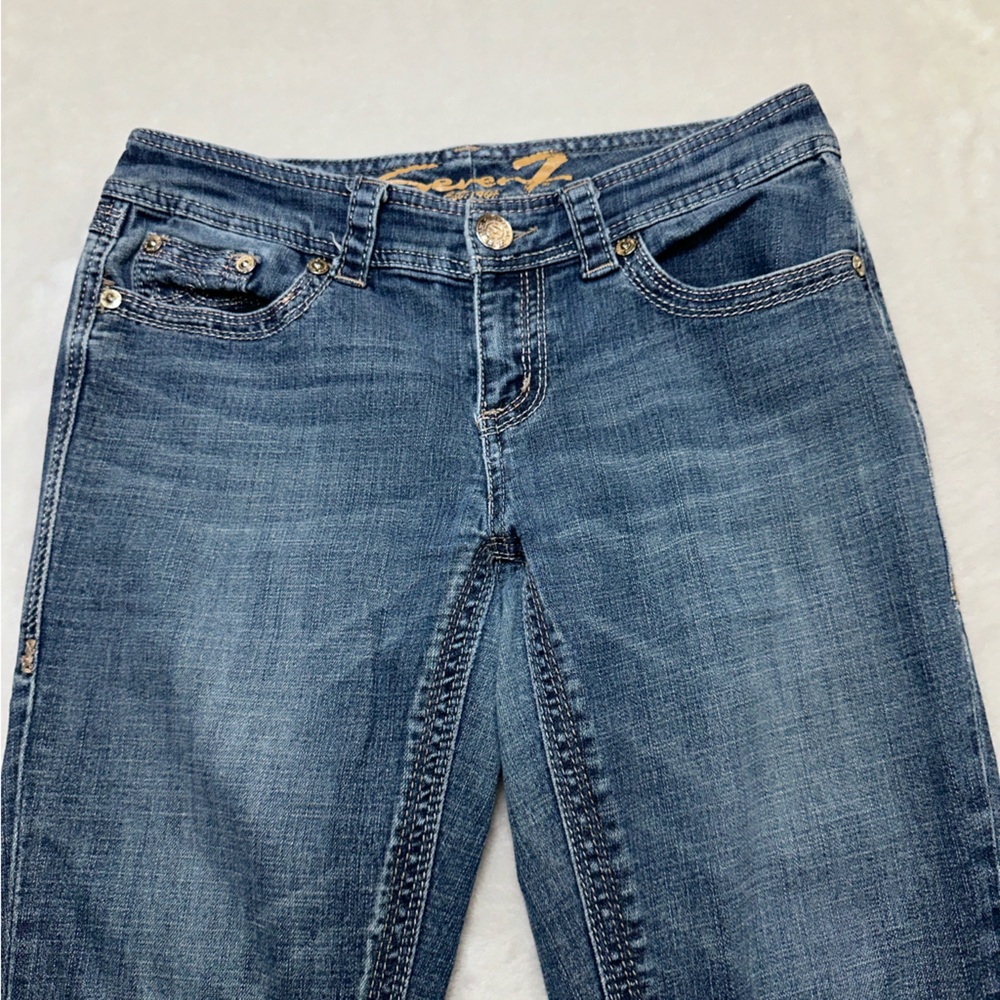 Seven 7 Jeans Womens Size 8 Blue Denim Stretch Whiskered Pockets